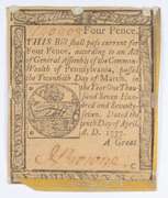 1777 Colonial Pennsylvania - Philadelphia 4 Pence Note