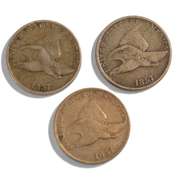 3 1857 Flying Eagle Type Coins