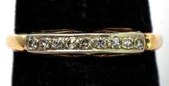 Shiny Diamond Chip Ring in 14KT 2-Tone Gold