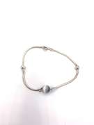 Sterling silver bracelet with grey & silver beads