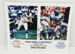 Roman Gabriel Autographed Color Print & Stat Sheet