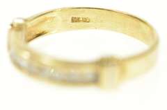 10K Yellow Gold Squared Classic Diamond Wedding Band Ring