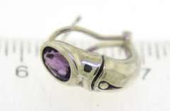 Sterling Silver John Hardy Amethyst Bamboo Earrings