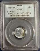1964-D PCGS MS64 Roosevelt Silver Dime.