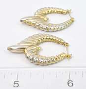 14KT Yellow Gold Fancy Hoop Earrings