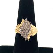 Fancy 10kt Waterfall Diamond Ring