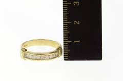10K Yellow Gold Squared Classic Diamond Wedding Band Ring