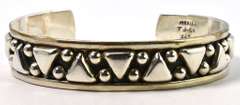 Striking Geometrical Cuff Bracelet in Sterling Silver