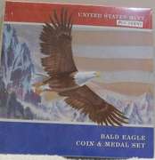2008 Bald Eagle Unc Sil Dol & Medal set