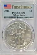 Flawless 2020 $1 American Silver Eagle. PCGS MS70 FRIST STRIKE