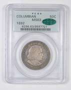 MS63 CAC 1892 Columbian Exposition Commem. Half Dollar Toned - PCGS
