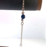Sterling silver bracelet with blue and silver beads