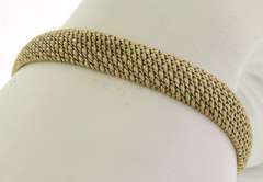 Eye Catching Wide Woven Yellow Gold Bracelet