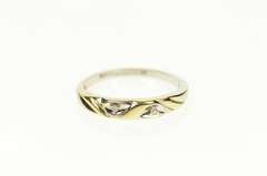 14K Yellow Gold Diamond Classic Retro Simple Wedding Band Ring