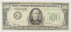 1934-A $500 Chicago, Illinois US Federal Reserve Note - Green Seal