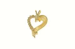 14K Yellow Gold Curvy Diamond Heart Love Symbol Pendant