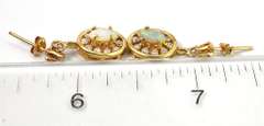 Entrancing Opal & Diamond Earrings in 14KT Yellow Gold