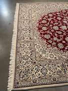 SIGNED SILK &WOOL PERSIAN NAIN RUG 6.6x10