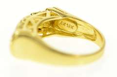 18K Yellow Gold Byzantine Chain Knot Squared Statement Band Ring