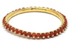Impressive 21kt Coral Bangle Bracelet