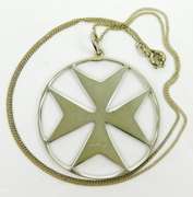 Vintage 917 Silver Maltese Cross & Chain