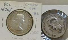 Canada: 1950 & 1962 Sil (800) Hf Dols., GeoVI &  Eliz