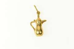18K Yellow Gold 3D Vase Pitcher Jug Urn Charm/Pendant