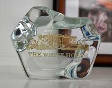 The White House Art Glass Paperweight with Rock Shape