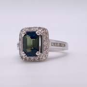 14kt Gold, Green Tourmaline, & Diamond Cocktail Ring