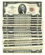 Great lot of 23 Series of 1953/63 $2 Red Seal Notes