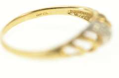10K Yellow Gold Diamond Domed Striped Design Statement Band Ring