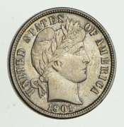 1901 Barber Head Silver Dime - Uncirculated