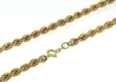 Elegant Yellow Gold Rope Chain Necklace