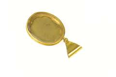 18K Yellow Gold Black Onyx Mosaic Dove Mourning Photo Locket Pendant