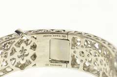 Sterling Silver Judith Ripka Filigree Floral Cuff Statement Bracelet