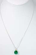 Classy Green & Yellow CZ Necklace, Sterling