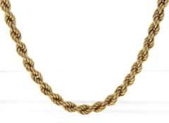 Elegant Yellow Gold Rope Chain Necklace