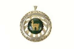 Sterling Silver Peruvian Chrysocolla Alpaca Statement Pendant/Pin