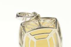 18K White Gold Massive Natural Opal 0.83 Ctw Diamond Pendant