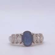 14kt Gold, Blue Sapphire, & Diamond Cocktail Ring