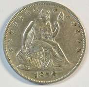 Sharp 1856-O No Motto Seated Liberty Half Dollar. XF/AU details