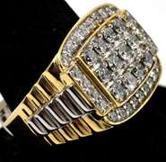 Bold Men's Diamond Ring in Gold