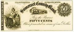 Gem Crisp 1862 .50 Cent Note Somerset County Bank Somerville N.J.!