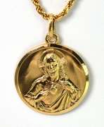 Heavy Religious Necklace in 18KT Yellow Gold