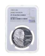 PF70 UCAM 1993-S James Madison Commemorative Silver Dollar - NGC