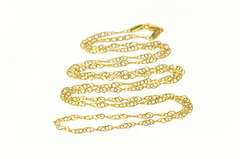 14K Yellow Gold 2.5mm Textured Link Rolling Twist Chain Necklace