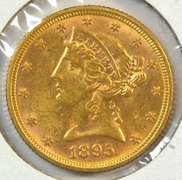 Very lovely BU 1895 US $5 Liberty Gold Piece