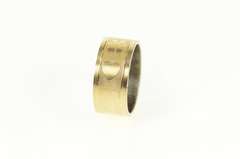 14K Yellow Gold 8.1mm Two Tone Heart Flower Pattern Band Ring