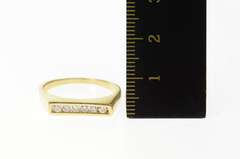 14K Yellow Gold Squared Diamond Wedding Band Stackable Ring