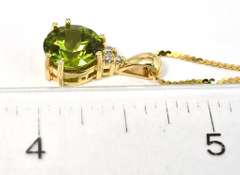 Refreshing Peridot & Diamond Necklace in 14KT Yellow Gold